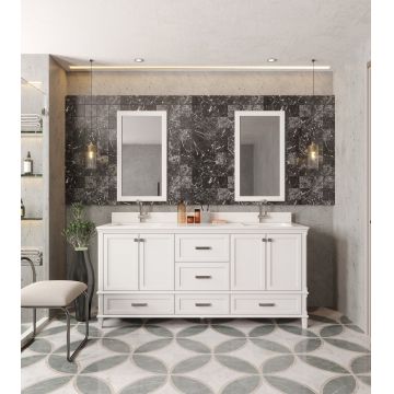 Set mobilier de baie (3 piese) Yukon 72 - White, Alb, 180x86x54 cm