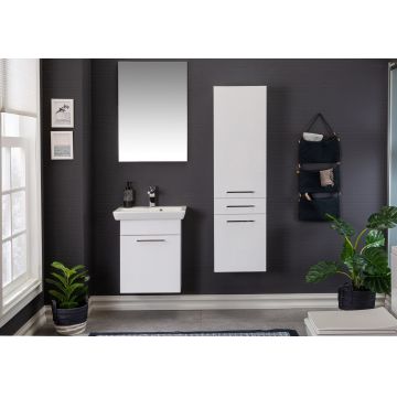 Set mobilier de baie (4 piese) Pamukkale 55 - White, Alb, 55x57x38 cm