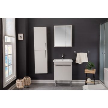 Set mobilier de baie (4 piese) Salda 60 - Mozambique, Crem, 59x60x45 cm