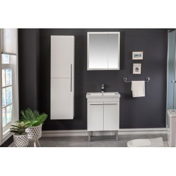 Set mobilier de baie (4 piese) Salda 60 WH - White, Alb, 59x60x45 cm