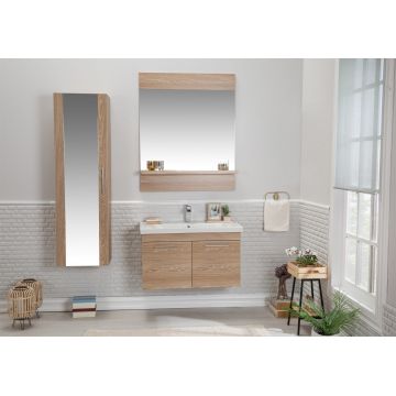 Set mobilier de baie (4 piese) Sequoia 90 - White, Alb, 79x50x45 cm