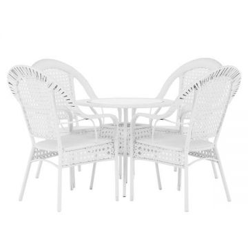 Set mobilier de gradina 1+4 alb Koven