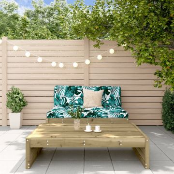Set mobilier de grădină cu perne, 2 piese, lemn de pin tratat