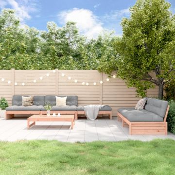 Set mobilier de grădină cu perne, 6 piese, lemn masiv Douglas
