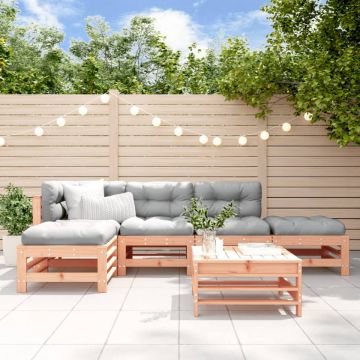 Set mobilier de grădină cu perne, 6 piese, lemn masiv Douglas