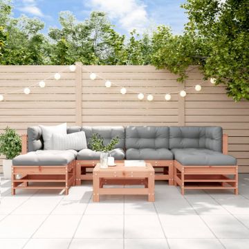 Set mobilier de grădină cu perne, 7 piese, lemn masiv douglas