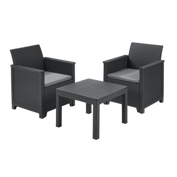 Set mobilier gradina 2 locuri grafit Keter Emma