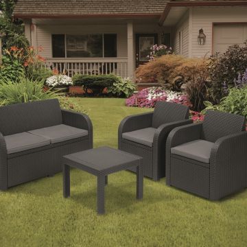 Set mobilier gradina 4 locuri graphite Keter Georgia