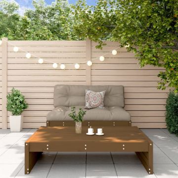 Set mobilier grădină cu perne, 2 piese, maro miere lemn masiv
