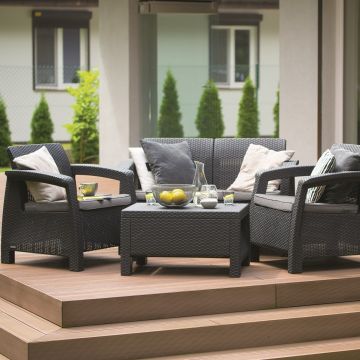 Set mobilier gradina graphite Keter Corfu