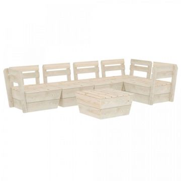 Set mobilier palet pentru grădină 6 piese lemn de molid tratat