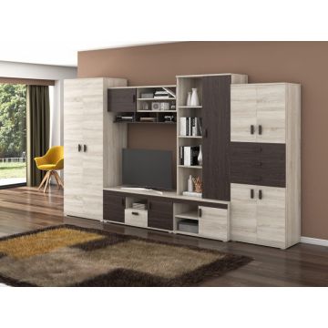 Bibliotecă living Diana, 350 cm, Sonoma Wenge