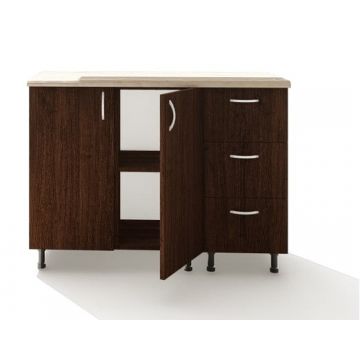 Corp Inferior cu Blat 120X50X90Cm, Culoare Wenge, Pal 18 mm