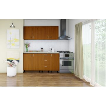 Mobila De Bucatarie Star, Dimensiune 160 cm, Culoare Cires din Pal de 18mm