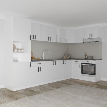 Set Bucatarie Colt Karo V35, Alb, Blat Thermo 28 mm, L 320 x 160 cm