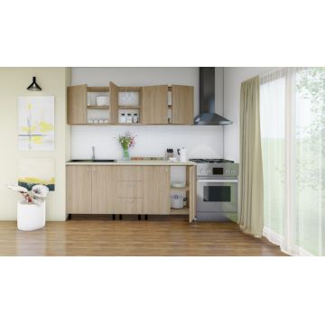 Set bucatarie SOMONA, lungime 200 cm, culoare Sonoma, pal 18mm