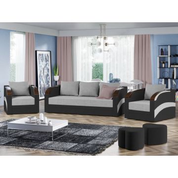 Set Canapea si Fotolii Verona Gri Deschis / Gri Antracit