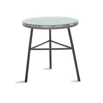 Set de gradina Pakoworld Gaus-Naoki 3 piese metal negru/poliratan gri