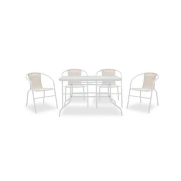 Set de gradina Pakoworld Valor-Obbi metal alb 5 piese