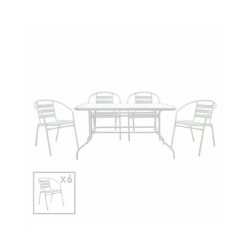 Set de gradina Pakoworld Valor-Tade 7 piese metal alb