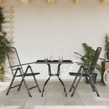 Set de masă pentru grădină, 3 piese, plasă metalică antracit