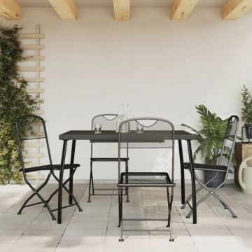 Set de masă pentru grădină, 5 piese, plasă metalică antracit