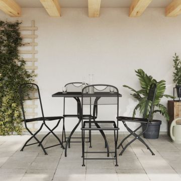 Set de masă pentru grădină, 5 piese, plasă metalică antracit