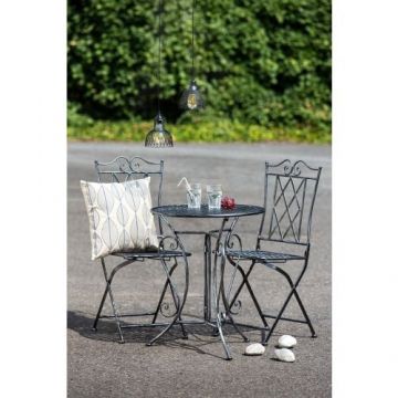 Set masa cu scaune Stella, Metal, Gri
