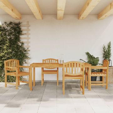 Set masă pentru grădină, lemn masiv de tec, 5 piese
