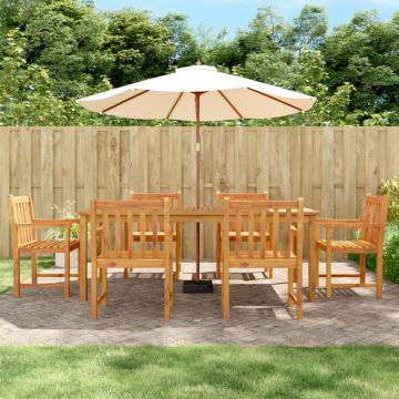 Set mobilier de grădină, 7 piese, lemn masiv de acacia