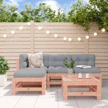 Set mobilier de grădină cu perne, 5 piese, lemn masiv douglas