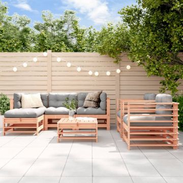 Set mobilier de grădină cu perne, 7 piese, lemn masiv douglas