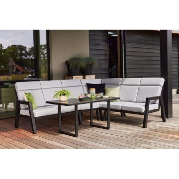 Set mobilier de grădină gri din aluminiu pentru 5 persoane Ancona – Hartman