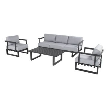 Set mobilier de grădină gri din aluminiu pentru 5 persoane Calabria – Hartman