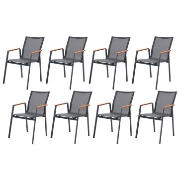 Set scaune de gradina 8 piese, Divona, Next Chair, Antracit