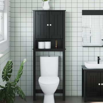 Depozitare deasupra toaletei „BERG” negru 60x27x164,5 cm lemn