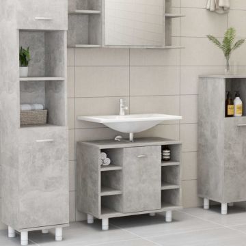 Dulap de baie, gri beton, 60 x 32 x 53,5 cm, PAL