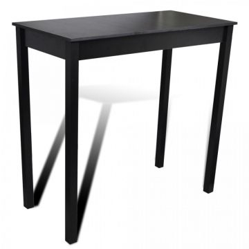 Masă de bar cu 2 scaune de bar negre