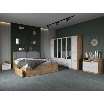 Set dormitor complet Alb/Stejar Adapto C19