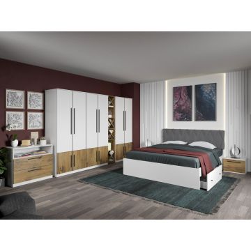 Set dormitor complet Alb/Stejar Eclipse C15