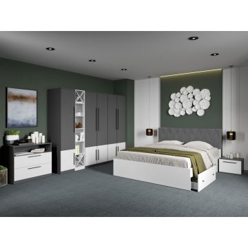Set dormitor complet Gri/Alb Shape C11