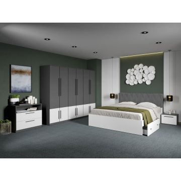 Set dormitor complet Gri/Alb Shape C13