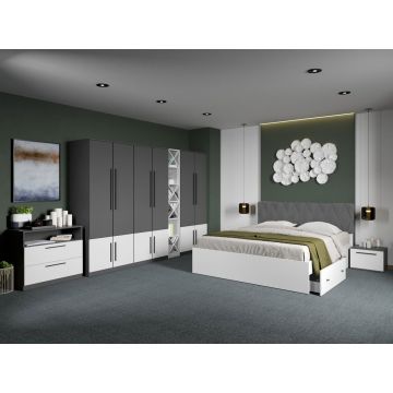 Set dormitor complet Gri/Alb Shape C15