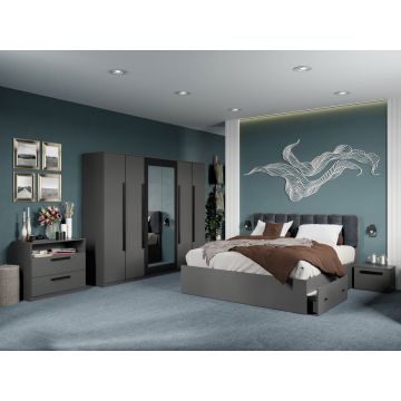 Set dormitor complet Gri Antracit Stone C10