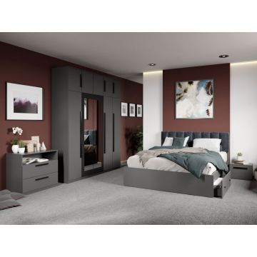 Set dormitor complet Gri Antracit Stone C13