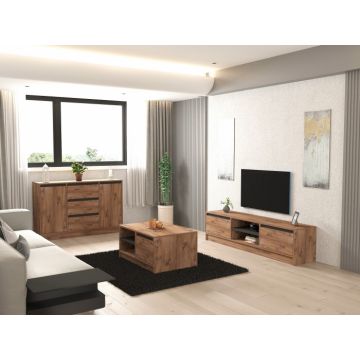 Set Mobila Sufragerie, Muren - Pin Atlantic, Antracit