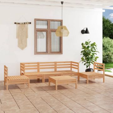 Set mobilier de grădină, 6 piese, lemn masiv de pin