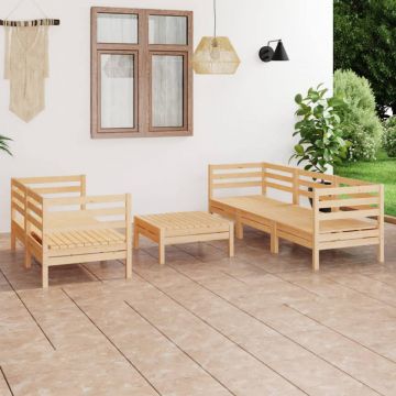 Set mobilier de grădină, 6 piese, lemn masiv de pin