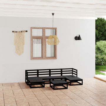 Set mobilier de grădină, 7 piese, lemn masiv de pin