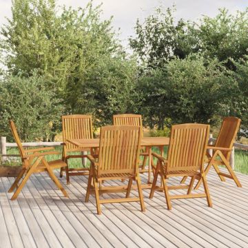 Set mobilier de grădină, 7 piese, lemn masiv de tec